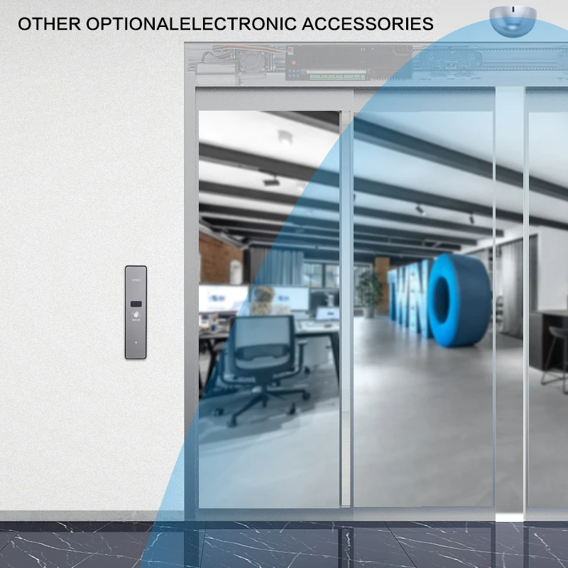 DOORTEC V60 High Quality Guarantee Automatic Glass Sliding Door System for Commercial