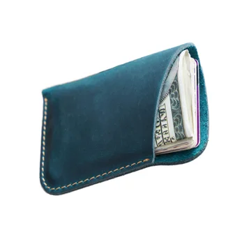 Handmade Vintage Smart RFID Blocking Wallet Genuine Cow Hide Leather Zipper Closure Short Smart Lining Polyester Mix Colors Logo