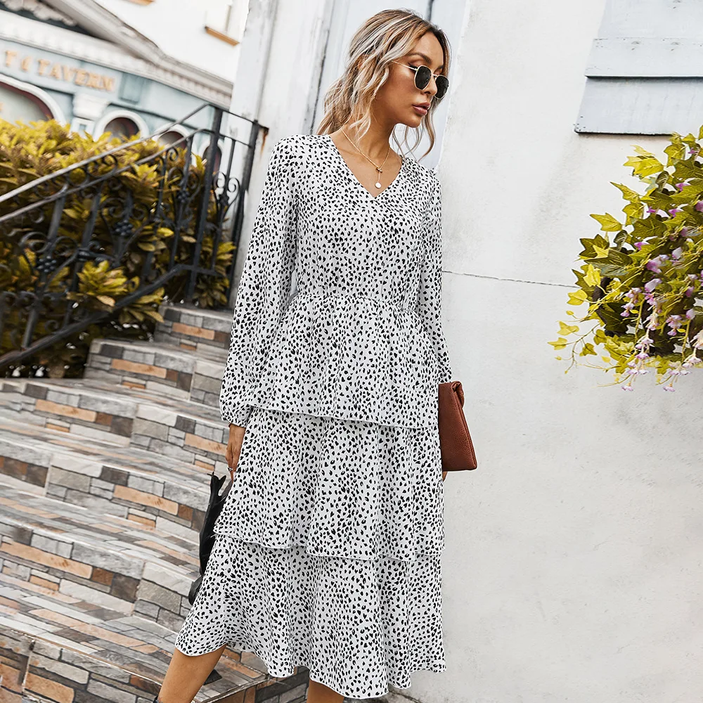 Popular Style Floral Print Polyester Fiber Full Sleeve Long Tiered Ruffled Maxi  Dress For Autumn - Buy Popular Style Floral Print Dress,Full Sleeve Long  Tiered Ruffled Maxi Dress,Ruffled Maxi Dress For Autumn
