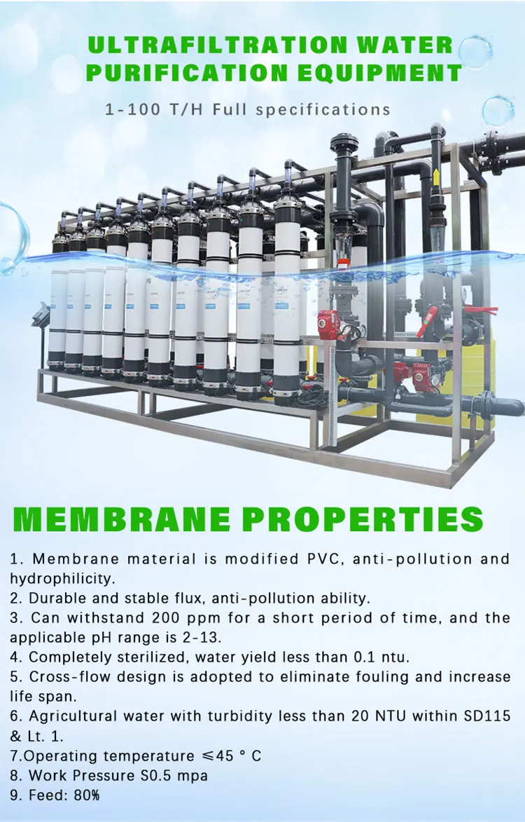 Water Treatment Machine Purification System Ultrafiltration Membrane