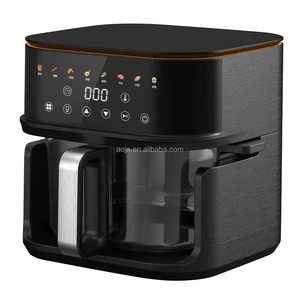 AOJA Glass Bowl  4.5L 5L  Mechanical Knobs Adjustment Control Electric Air Fryer