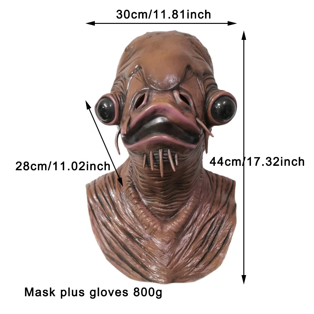 1PC Horror Catfish Mask Halloween Cosplay Party Monster Costume Head Cover Fish Mask Carnival Latex Props