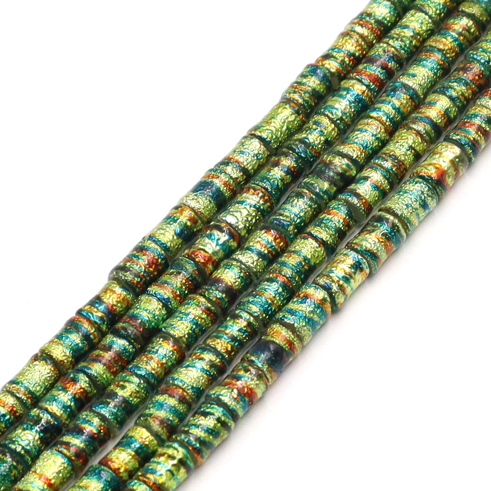 Rectangular 6x10mm Bulk Glass Green Beads Column Shape Stock for Sale for Jewelry Making Decorative Purposes Lampwork Material