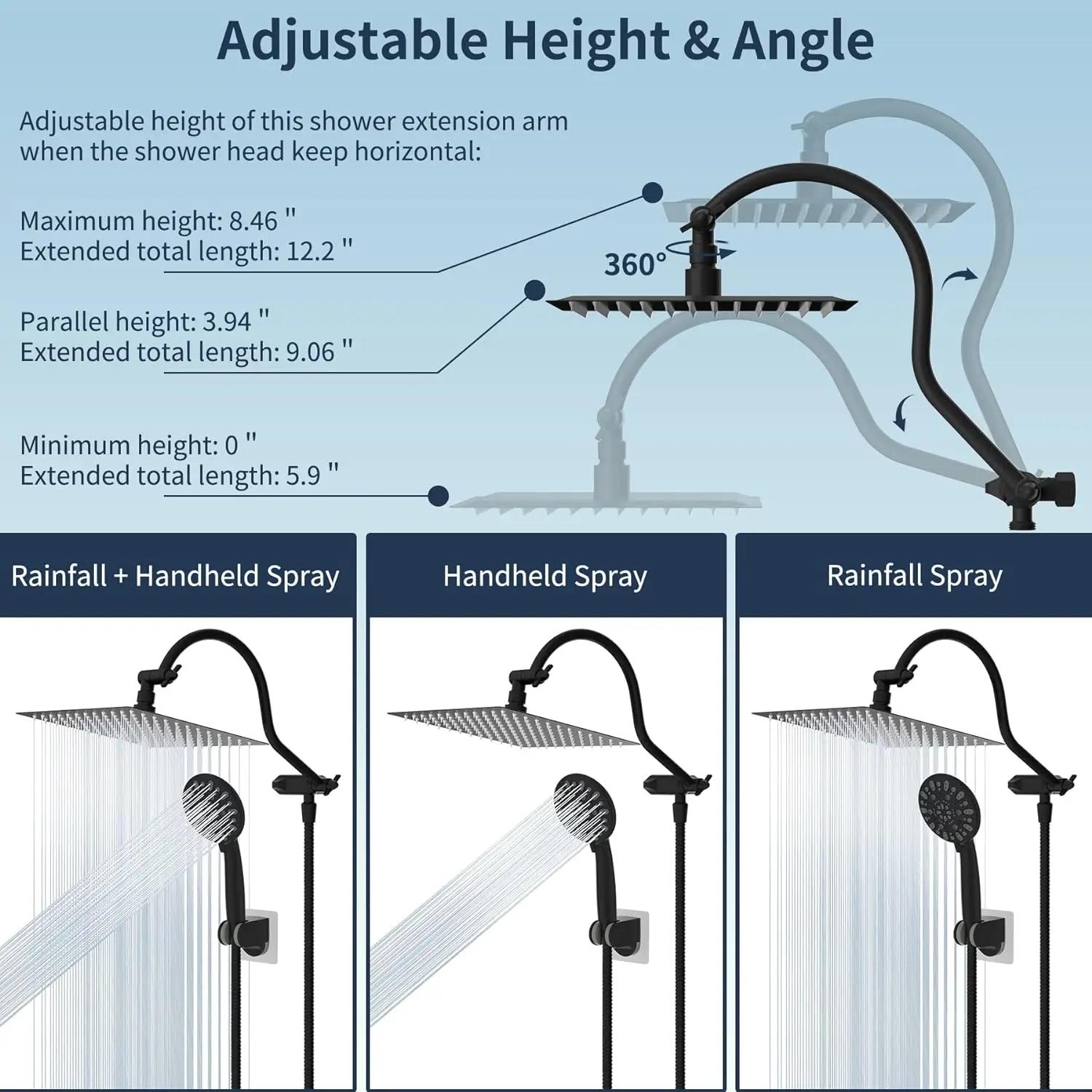 Waterfall Bathtub Faucet With Handheld Shower Chrome Single - View #9