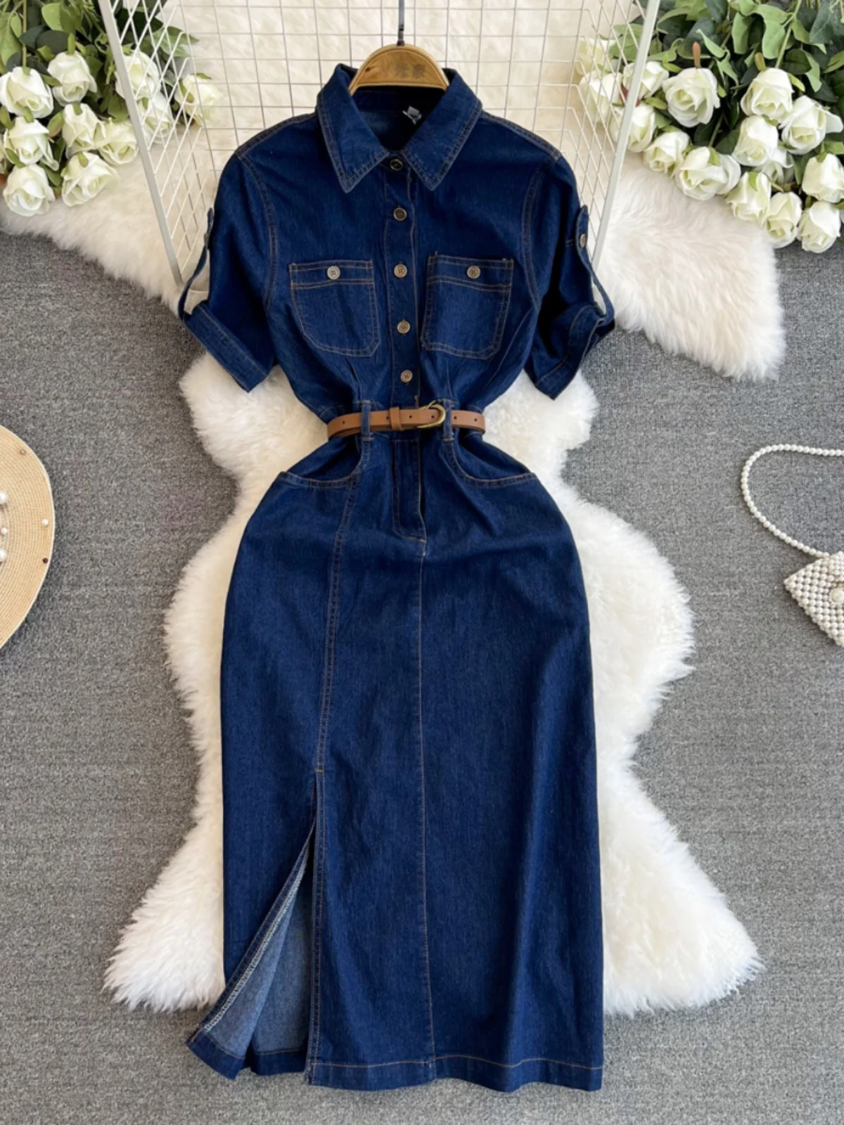 Shop Our Retro Denim Dress for Women 2024 Summer Collection