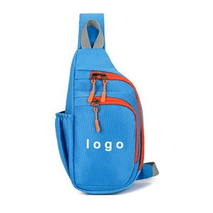 Hot Selling Blue Chest Messenger Bags Large Capacity With Water Bottle Holder Unisex Outdoor Sport Biker Bag Cycling Sling Bag