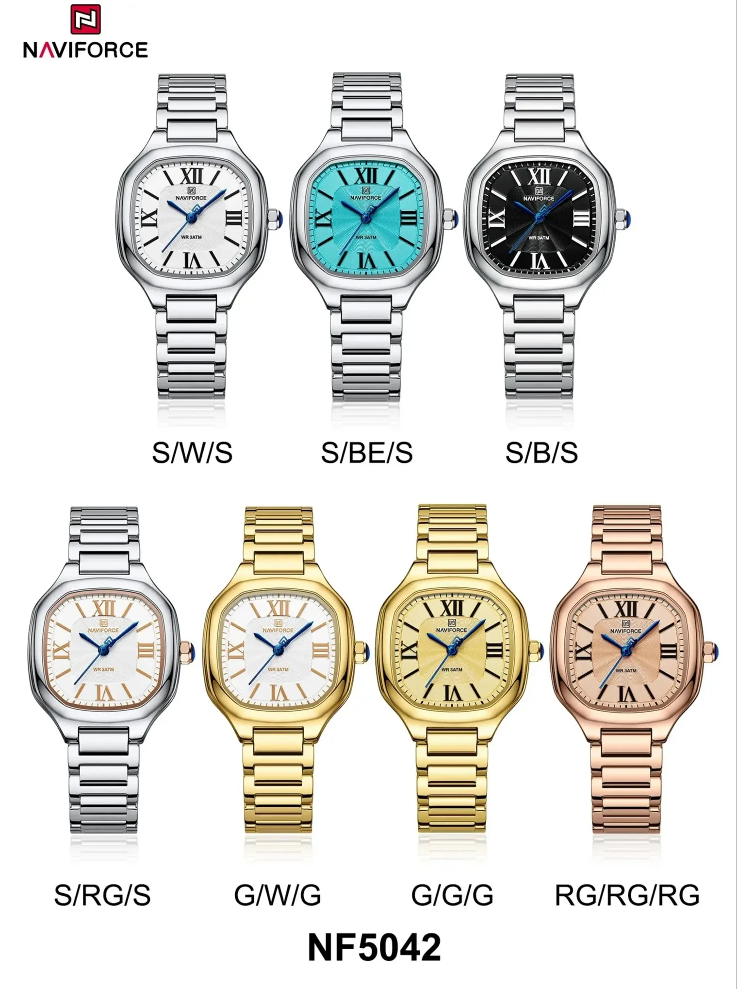 NAVIFORCE New Women Watch Quartz Waterproof Top Luxury Brand Lady Wristwatch Steel Bracelet Original Female Girl Clock Gift 5042