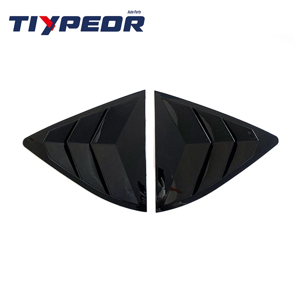 product car side glossy black rear window louvers vent window triangular shutters cover blinds for skoda octavia 2021 2022 2023-3