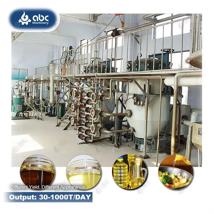 100TPD Large Continuous Oil Refining Machine for Edible Palm Kernel Soybean Mustard Oil