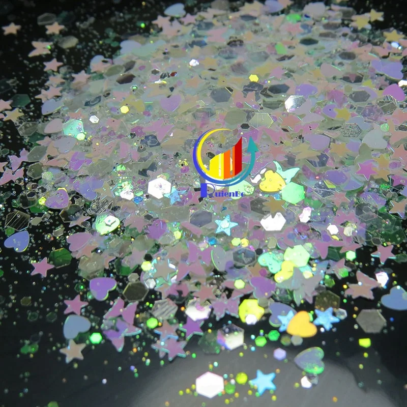 Лидер продаж, цветочные блестки, голографические блестки, переливающиеся блестки, цветы для поделок из смолы, чашка, Рождественское украшение