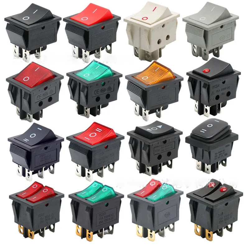 Rocker Switch LED on off 30A/250V Heavy Duty 4 Pin DPST IP67