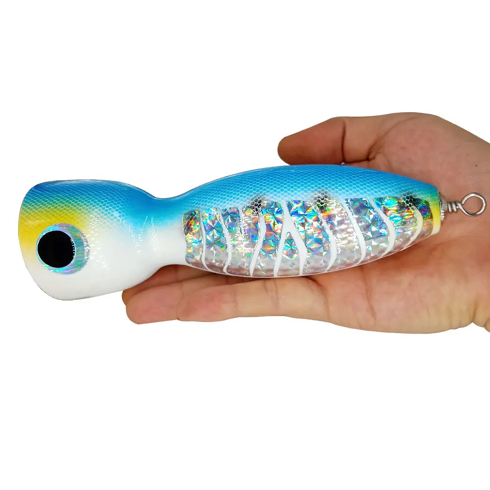 Wood Saltwater Casting Fun 125g 145g Handmade Wood Popper Fishing Lure ...