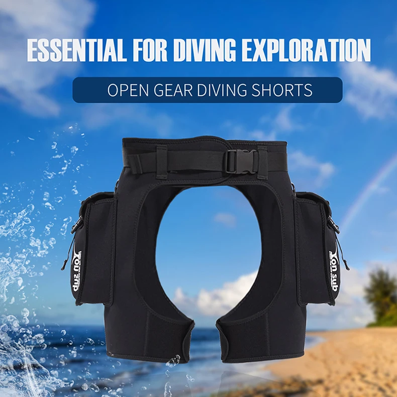 2.5mm Spearfishing Neoprene Open Crotch Diving Pants With Large Pocket ...