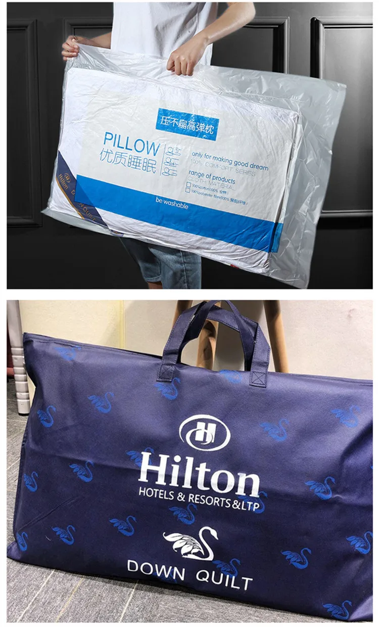 Drop Shipping Luxury Colorful Hilton Hotel Sleeping Pillow 1000g With