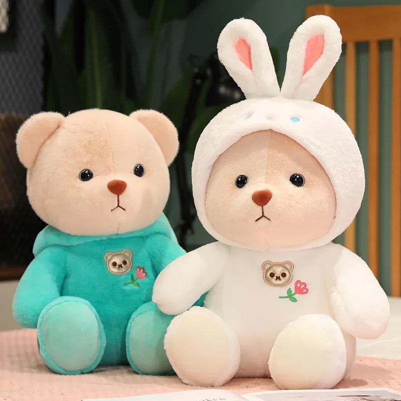 Cute Bear Turns into Bunny Dinosaur Plush Toys for Kids