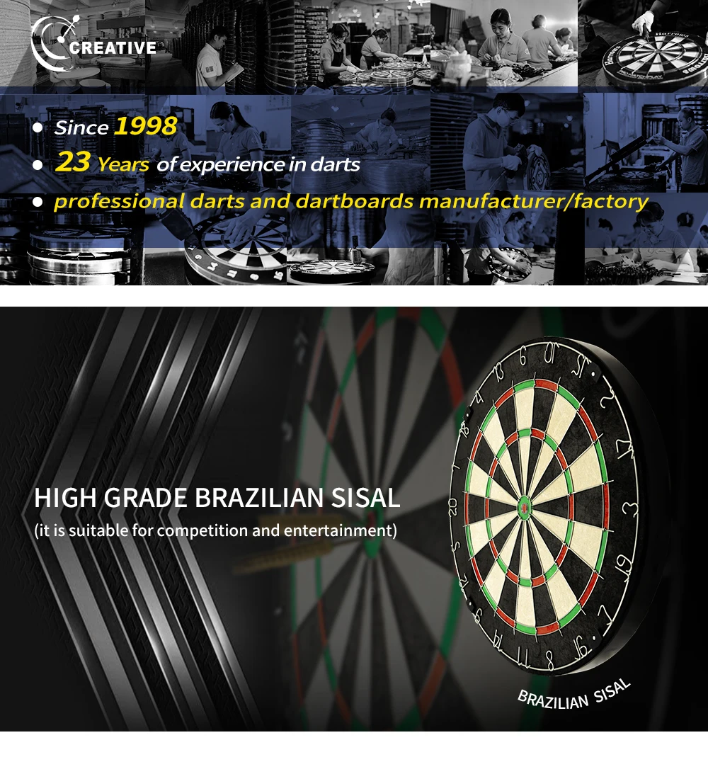 Wholesales Brazilian Sisal Bristle Dart Board,Blade Wire Dartboard,Dart