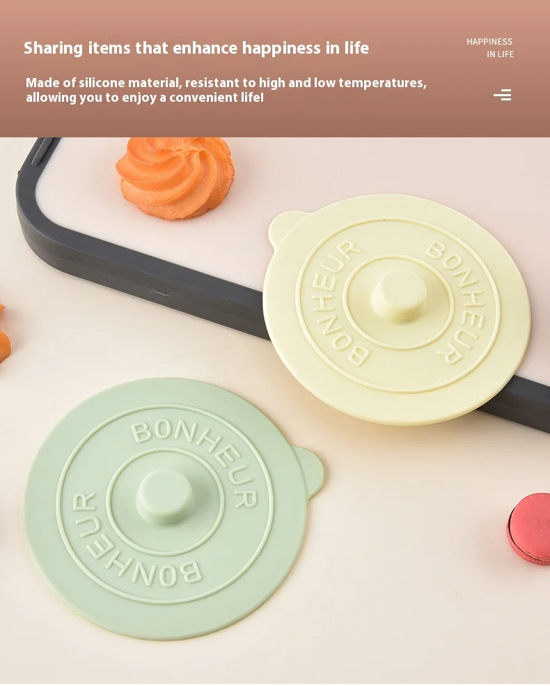 Simple Soft Silicone Circular Cup Lid Classic Design Household Dust Cover and Universal Mug Glass Cup Lid for Letter factory