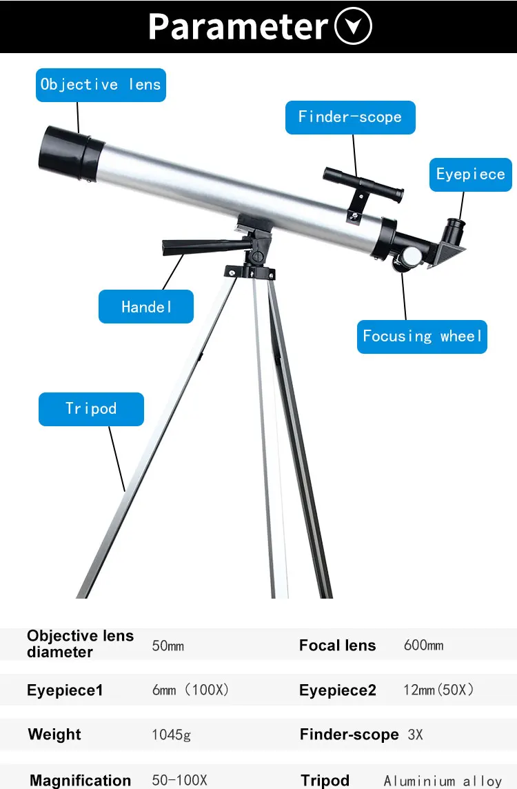 Competitive Price Professional Astronomical 50x100x Telescope Buy