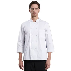 Wholesale Custom Long Sleeve Kitchen Chef Clothing Woven Tops Pattern Overalls for Cooking for Cake Restaurant Bar Uniforms