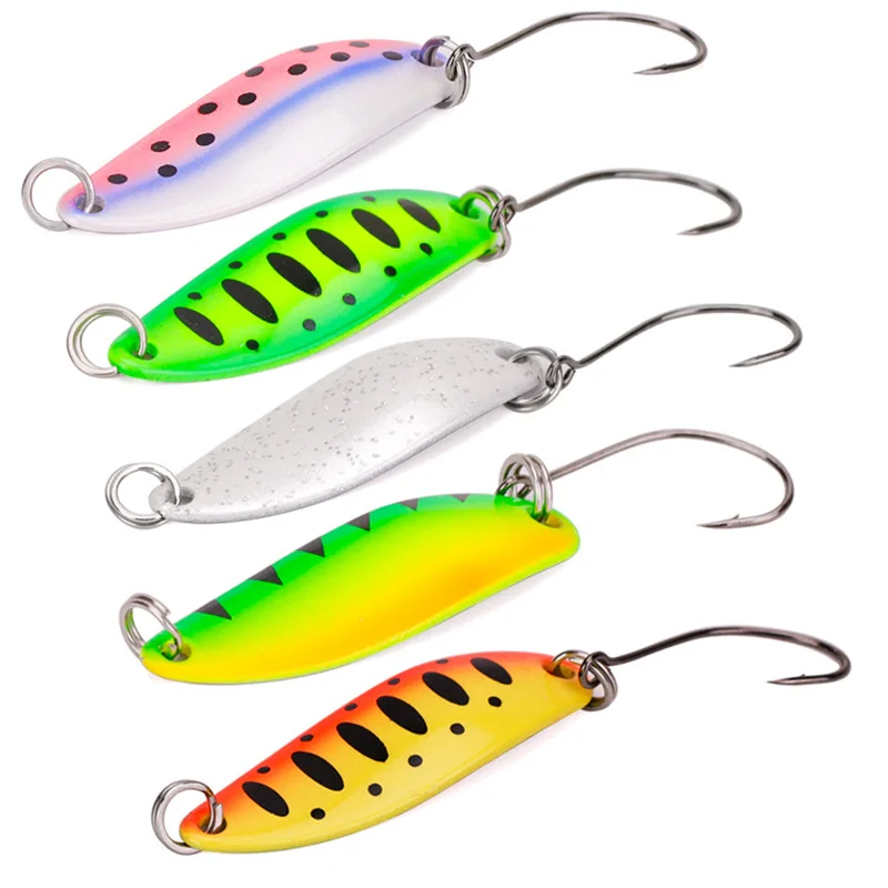 2.5g Pink UV Trout Fishing Spoon Lure - Single Hook Bait