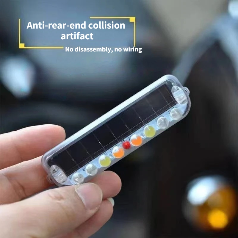Colorful Solar Anti-rear end Collision Lamp Car Burglar Alarm Motorcycle Tail Strobe Motorcycle Flashing Safety Warning Light