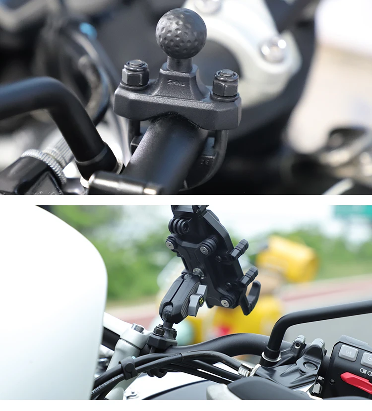 Smnu U-Shaped Motorcycle Tube Ball Head Rearview Mirror Fixed Ball Head Mobile Phone Bracket factory