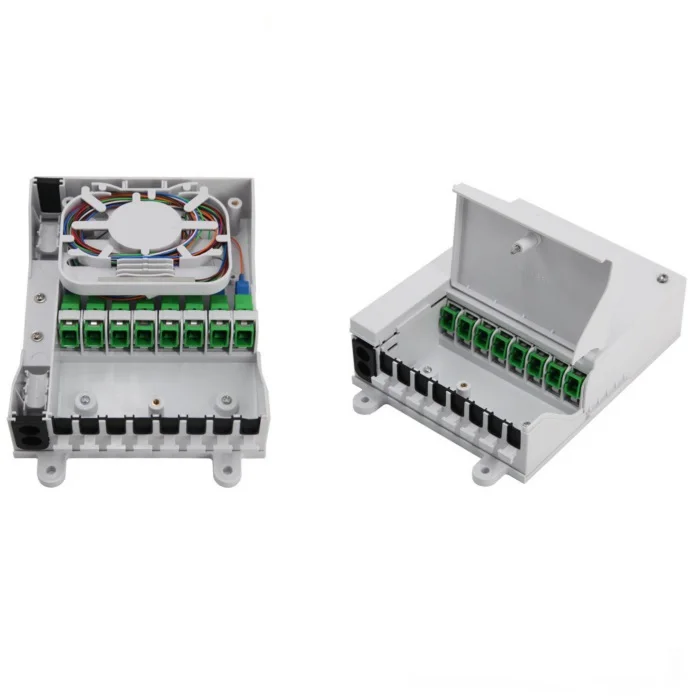 Indoor Wall Mounted 4 inlet 8 outlet 2*3mm Drop Cable 8-port Fiber Terminal Box OTB NAP
