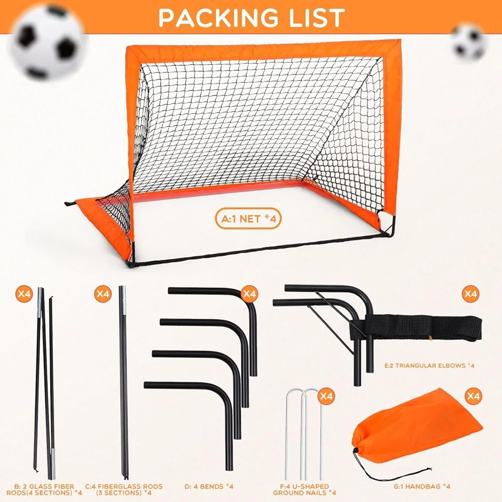 Factory Sale Portable Folding Removable Kids Soccer Goal Set Football Training Goal factory