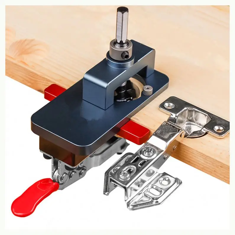 TEBAK W-134 35mm Hinge Boring Jig Kit Tools- Aluminum Alloy Hinge Hole Opener Template Puncher Locator Hardware and Diy Tools