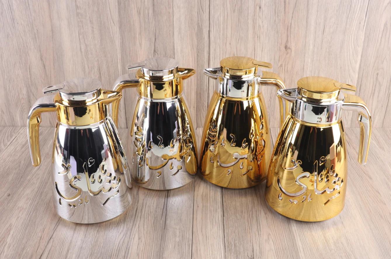 1000ml Dallah Thermos Gold Coating Coffee Pot Luxury Insulation Flask