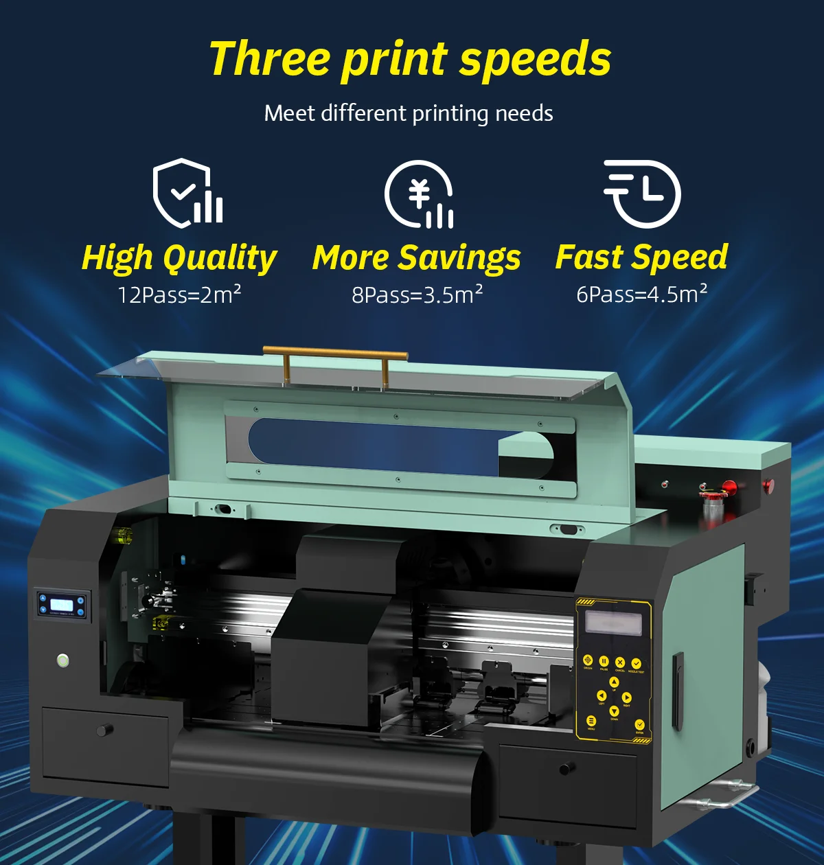 Full-Automatic DTF Printer with 720*1800 dpi Resolution and 8PASS 3.5m²/h Speed for High-Quality Direct to Film Printing