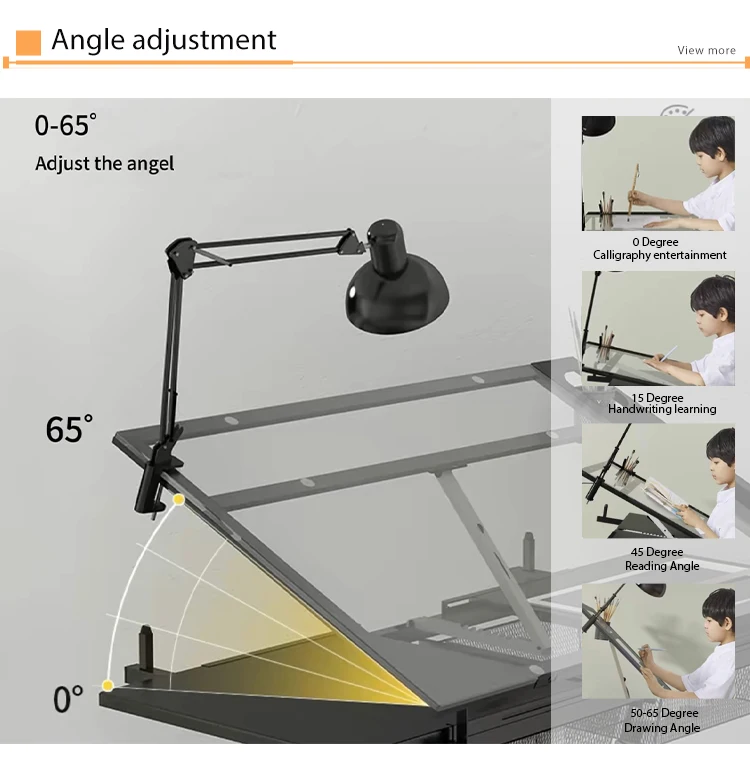 Multifunctional Art Craft Study Desk Engineer Drafting Table and Computer Desk