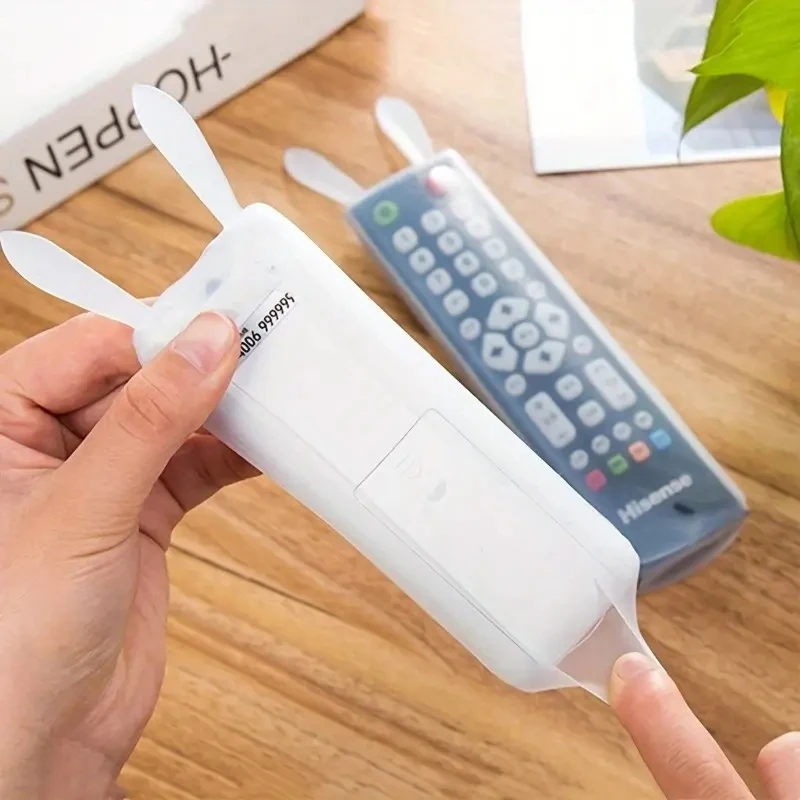 Rabbit Ear Silicone Dustproof Protective Case Sheath Transparent Remote Control Cover for TV Air Conditioner Remote