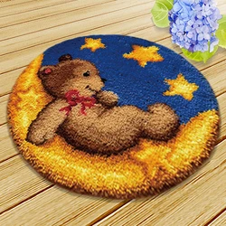 Custion Covers Bear with Heart, DIY Latch Hook Kit