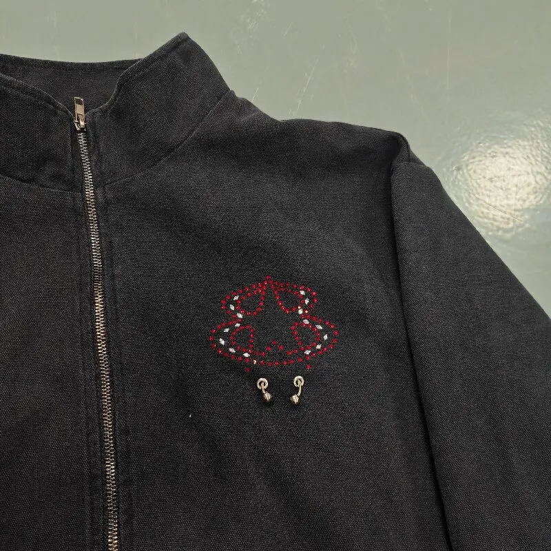 2026 Mens Vintage Distressed Rhinestone Denim Jacket Custom Distress Wash Factory Direct Outerwear Street Fashion Apparel gallery 3