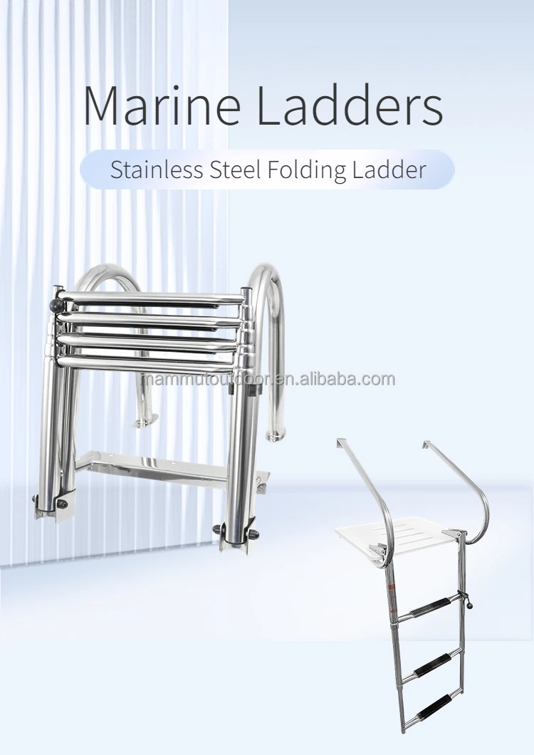 Stainless Steel Marine Telescopic Sport Ladder Boat Dual Vertical Dive