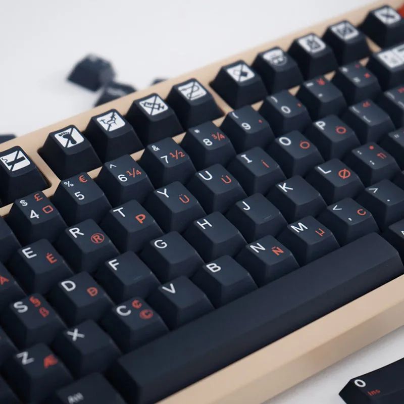 129/23 Keys Flight Keycaps Cherry Profile PBT 5-side Dye Sublimation ...
