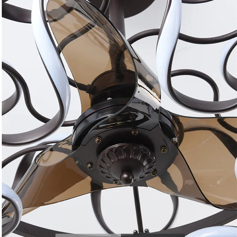 Modern design fan lights LED lamp in remote control aluminum LED Ceiling Fan Light