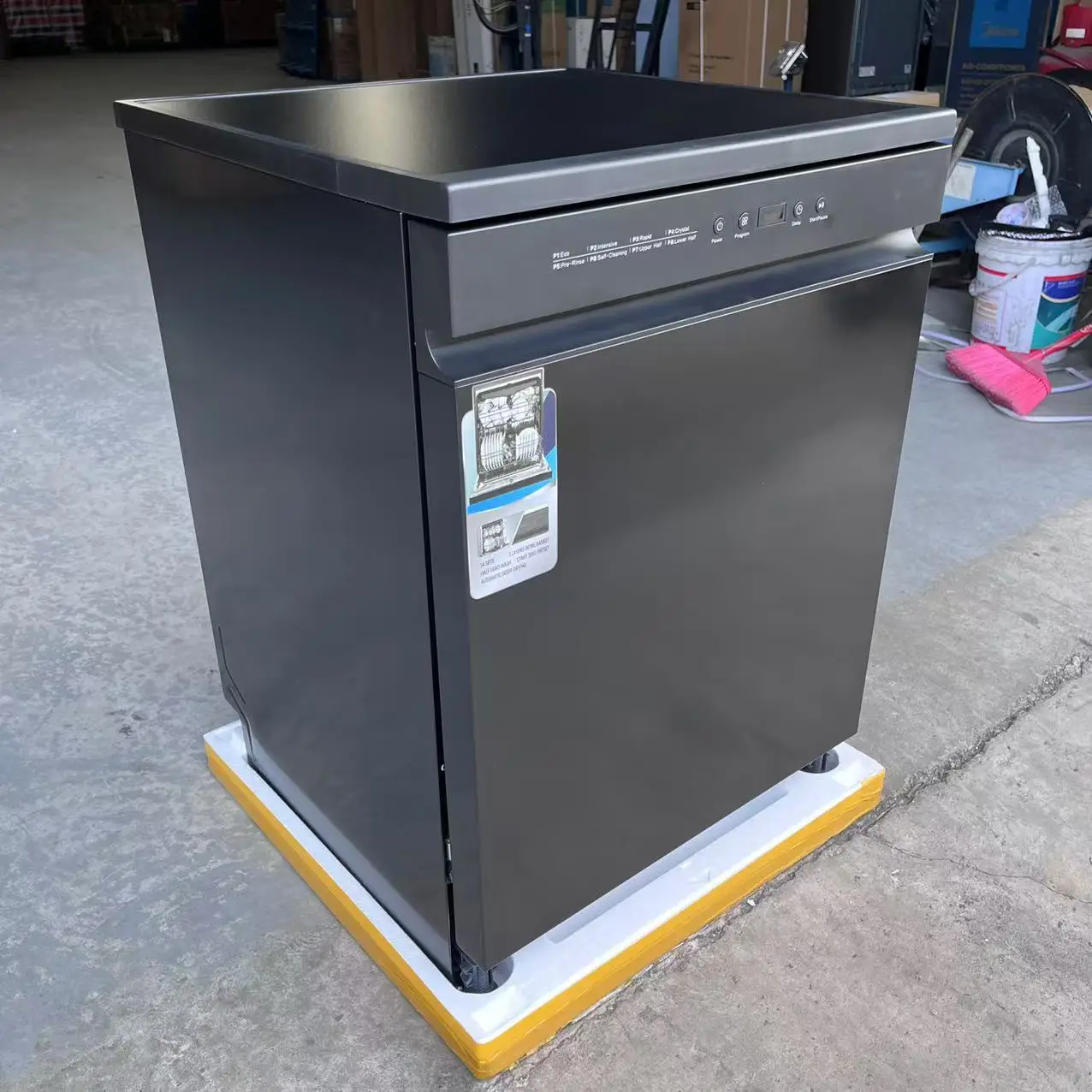 家用洗碗机14套黑色和不锈钢颜色90分钟快速清洗内置独立式洗碗机60*84.5