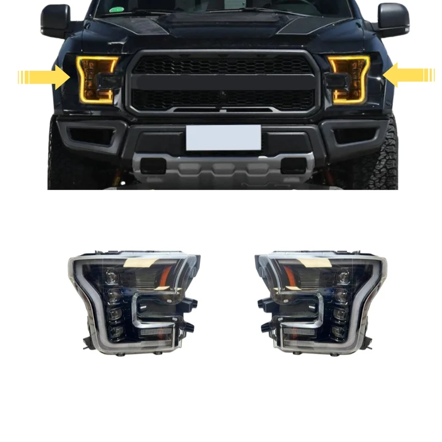 Tiypeor New Modified LED Headlamp Headlights for Ford F-150 F150 Raptor 2015 - 2020 LED Lens American Version Car Accessories