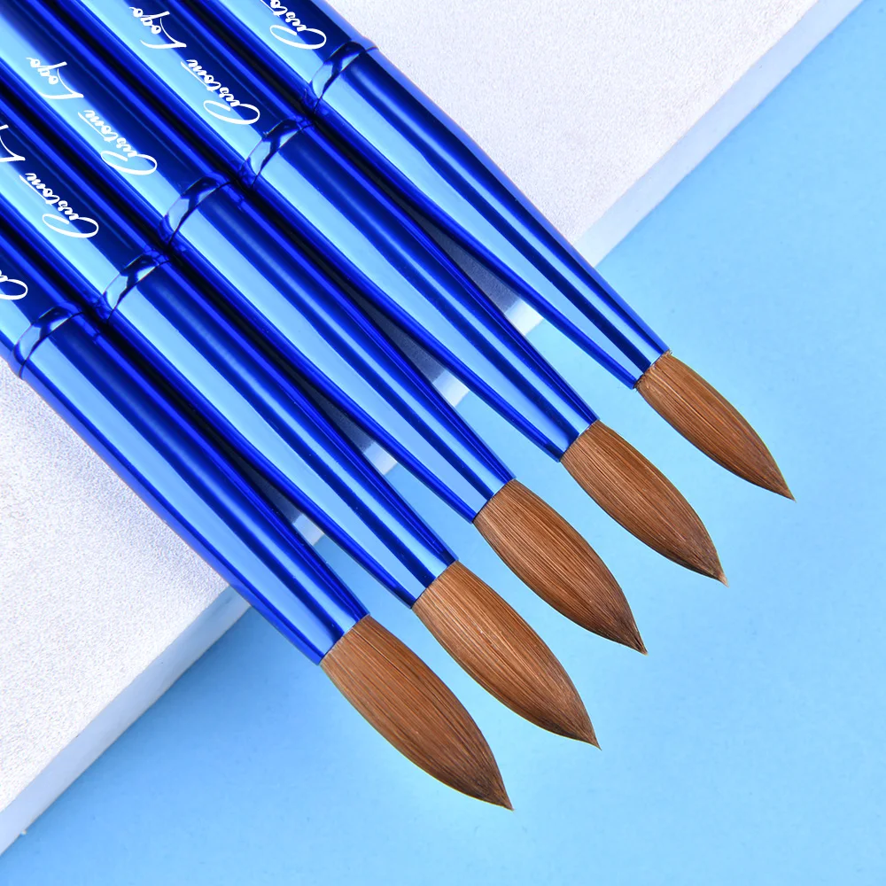 Usa Quality Blue Metal Handle Pure Kolinsky Crimped Kolinsky Acrylic