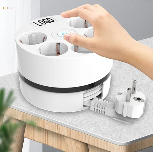 2023 5 Power Socket 2 Usb Ports 1 Type C Desktop Power Strip Electric Extension Socket Europe Plug Socket
