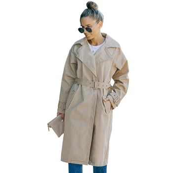 Fall Winter 2022 Cotton Plaid Trench Coat Casual Women Shirts Long Coat And Jacket