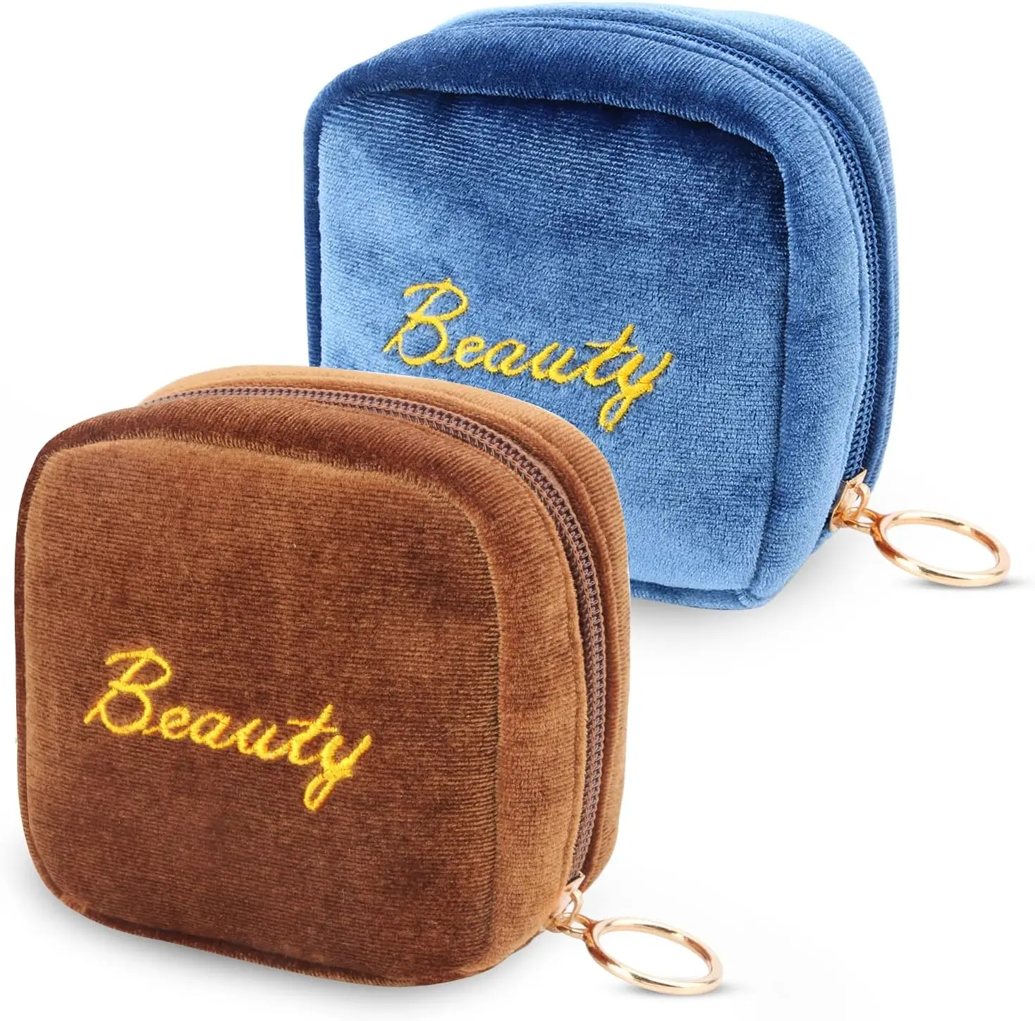 Luxury Velvet Jewelry Pouch Zipper Pouch Small Jewelry Bags Mini