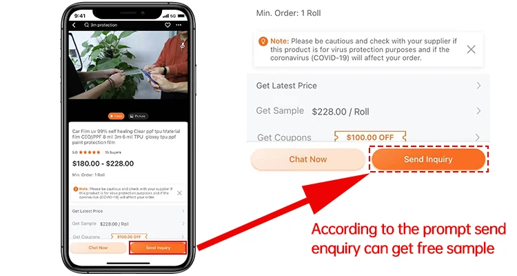 1.52M Width 15M Length Temperature Resistant -40°C to +200°C Car Paint Protection Film PPF Film