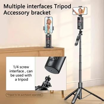 Auto Face Tracking Phone Holder Foldable 360 Rotation Tripod Phone Mount Face Body Rotating Gesture Control Moving Tripod product image