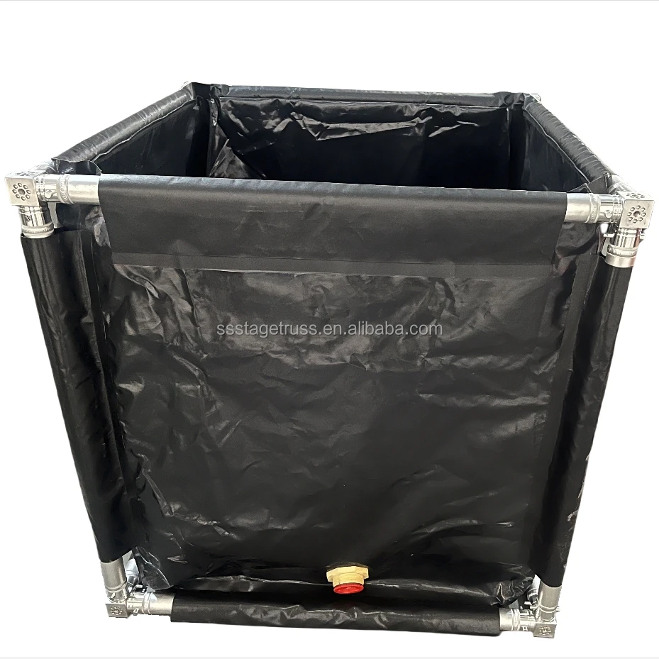 Aluminum Alloy  Spigot Truss Ton Barrel Portable PVC Water Storage Barrel Water Bucket Fish Pond 1000*1000*1000MM