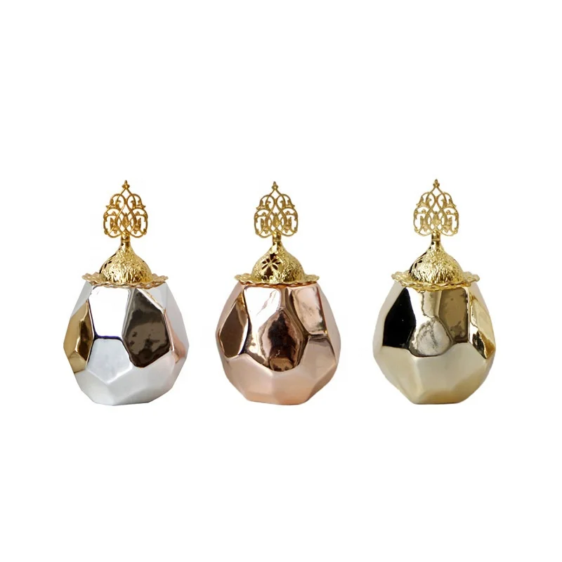 Middle Eastern Arabian Creative Diamond Gold-plated Decorative Ceramic Censer burner