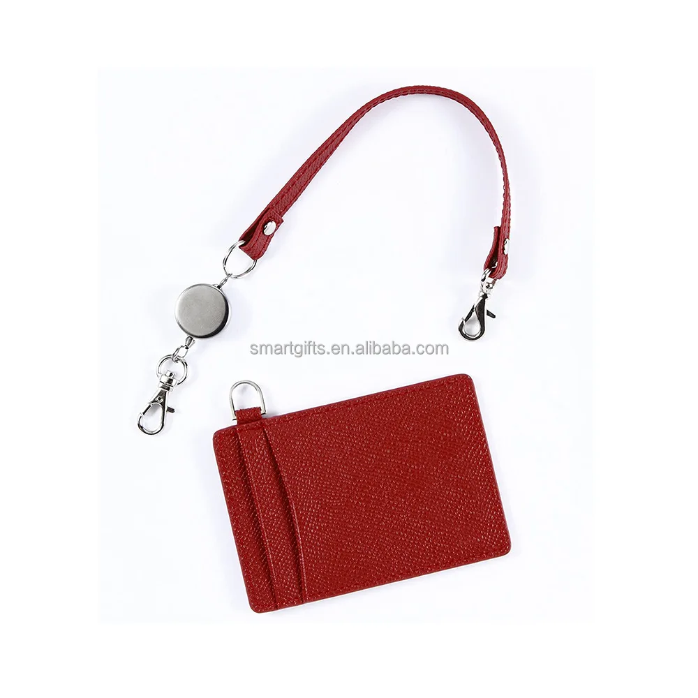 Custom High Quality Fashion Working Name Card Badge Holder Pu Leather
