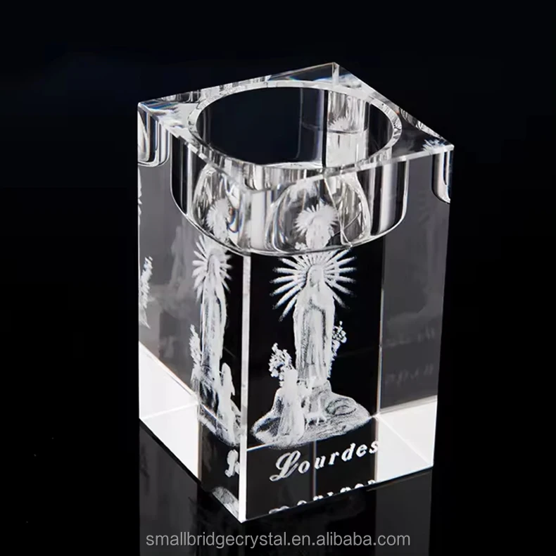 Customized Tealight Holder Centerpieces Wedding / First Holy Decorations Gifts  Cheap Crystal Candle Holder Centerpieces supplier